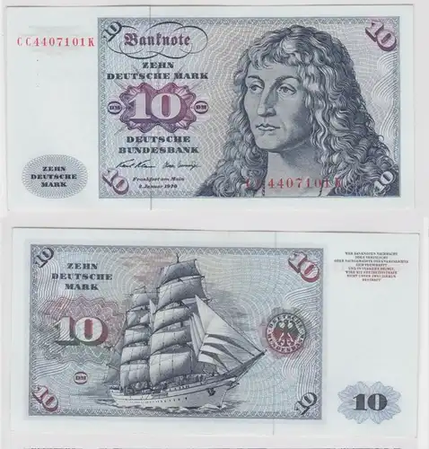 T141757 Banknote 10 DM Deutsche Mark Ro. 270a Schein 2.Jan. 1970 KN CC 4407101 K