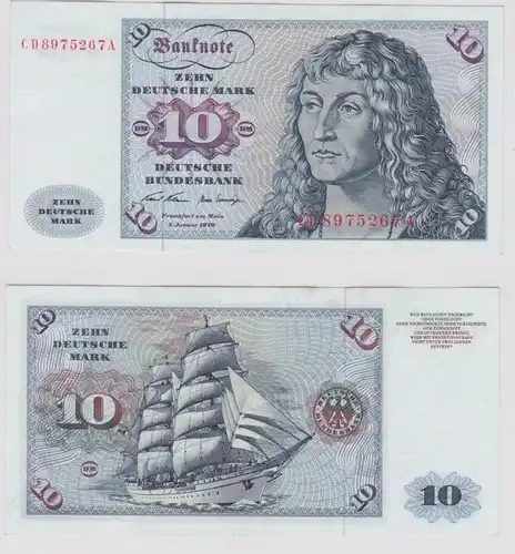 T141727 Banknote 10 DM Deutsche Mark Ro. 270a Schein 2.Jan. 1970 KN CD 8975267 A