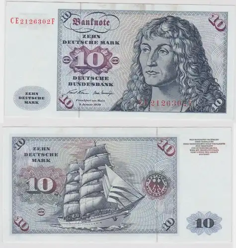 T141441 Banknote 10 DM Deutsche Mark Ro. 270b Schein 2.Jan. 1970 KN CE 2126302 F