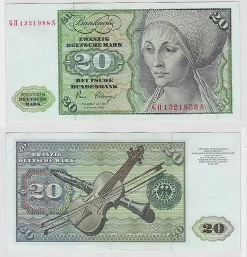 T141416 Banknote 20 DM Deutsche Mark Ro. 282a Schein 2.Jan. 1980 KN GH 1321988 S