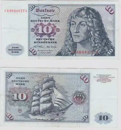T141095 Banknote 10 DM Deutsche Mark Ro. 270a Schein 2.Jan. 1970 KN CD 5624877 A