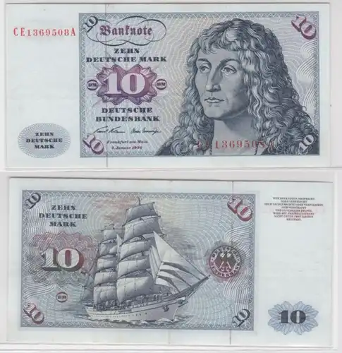 T140319 Banknote 10 DM Deutsche Mark Ro. 270b Schein 2.Jan. 1970 KN CE 1369508 A