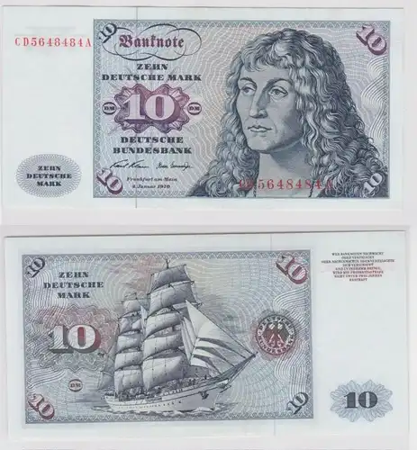 T140081 Banknote 10 DM Deutsche Mark Ro. 270a Schein 2.Jan. 1970 KN CD 5648484 A