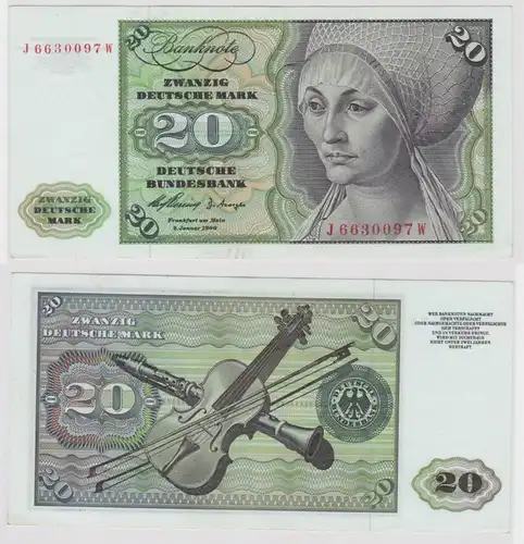 T140073 Banknote 20 DM Deutsche Mark Ro. 264c Schein 2.Jan. 1960 KN J 6630097 W