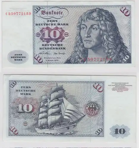 T140008 Banknote 10 DM Deutsche Mark Ro. 270a Schein 2.Jan. 1970 KN CB 5077218 D