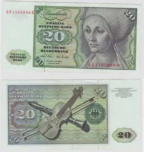T139840 Banknote 20 DM Deutsche Mark Ro. 271b Schein 2.Jan. 1970 KN GE 1165689 H