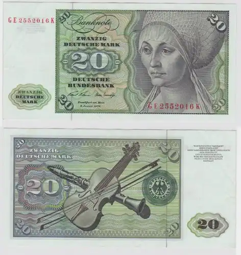 T139434 Banknote 20 DM Deutsche Mark Ro. 271b Schein 2.Jan. 1970 KN GE 2552016 K