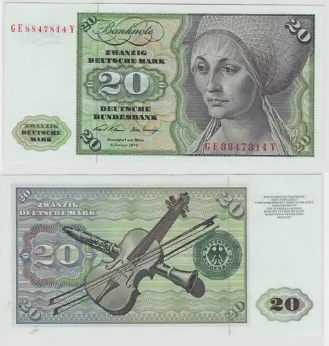 T139246 Banknote 20 DM Deutsche Mark Ro. 271b Schein 2.Jan. 1970 KN GE 8847814 Y