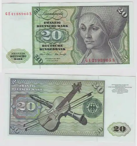 T138820 Banknote 20 DM Deutsche Mark Ro. 271b Schein 2.Jan. 1970 KN GE 2198965 S
