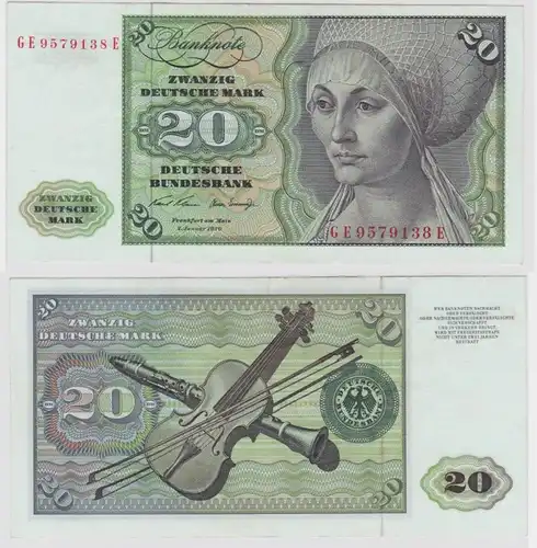 T137993 Banknote 20 DM Deutsche Mark Ro. 271b Schein 2.Jan. 1970 KN GE 9579138 E