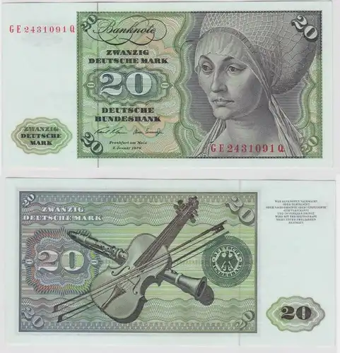 T137254 Banknote 20 DM Deutsche Mark Ro. 271b Schein 2.Jan. 1970 KN GE 2431091 Q