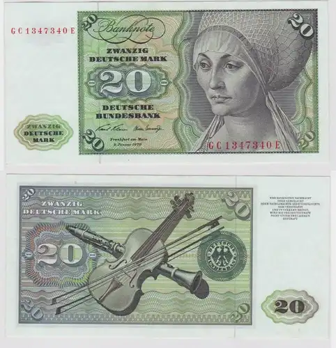 T136385 Banknote 20 DM Deutsche Mark Ro. 271a Schein 2.Jan. 1970 KN GC 1347340 E