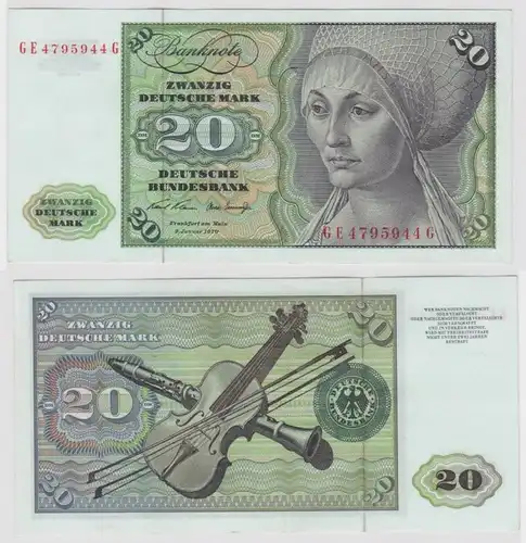 T136130 Banknote 20 DM Deutsche Mark Ro. 271b Schein 2.Jan. 1970 KN GE 4795944 G