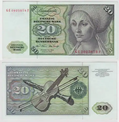 T134081 Banknote 20 DM Deutsche Mark Ro. 271b Schein 2.Jan. 1970 KN GE 2025678 F