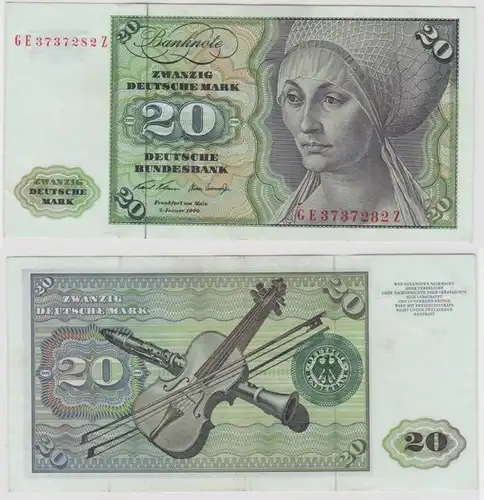 T133870 Banknote 20 DM Deutsche Mark Ro. 271b Schein 2.Jan. 1970 KN GE 3737282 Z