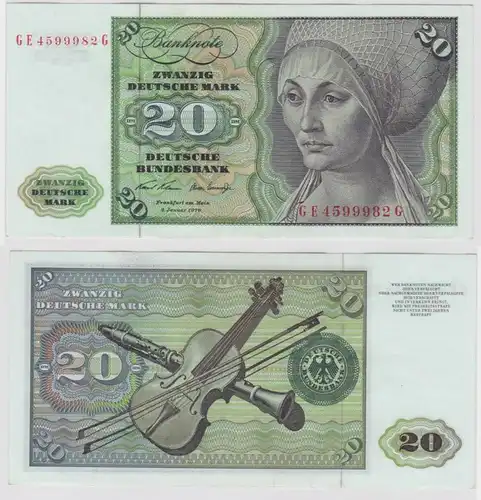T133530 Banknote 20 DM Deutsche Mark Ro. 271b Schein 2.Jan. 1970 KN GE 4599982 G
