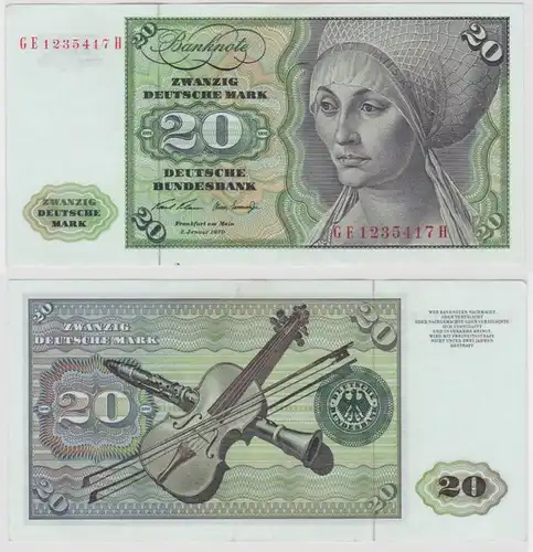 T133081 Banknote 20 DM Deutsche Mark Ro. 271b Schein 2.Jan. 1970 KN GE 1235417 H