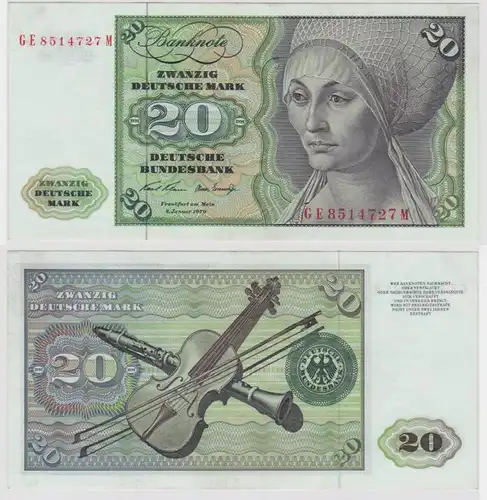 T131527 Banknote 20 DM Deutsche Mark Ro. 271b Schein 2.Jan. 1970 KN GE 8514727 M