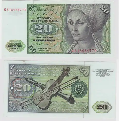 T119250 Banknote 20 DM Deutsche Mark Ro. 271b Schein 2.Jan. 1970 KN GE 4808477 G