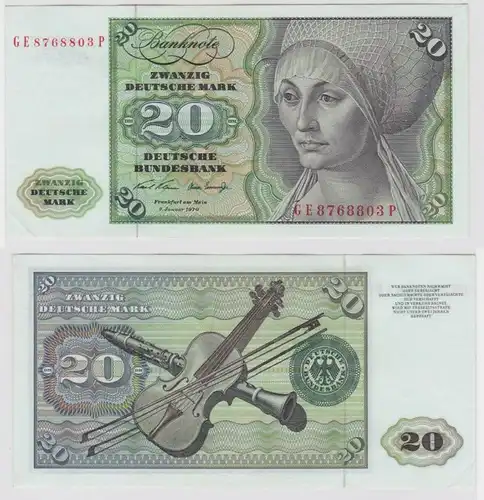 T119016 Banknote 20 DM Deutsche Mark Ro. 271b Schein 2.Jan. 1970 KN GE 8768803 P