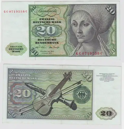 T118955 Banknote 20 DM Deutsche Mark Ro. 271a Schein 2.Jan. 1970 KN GC 0719558 C