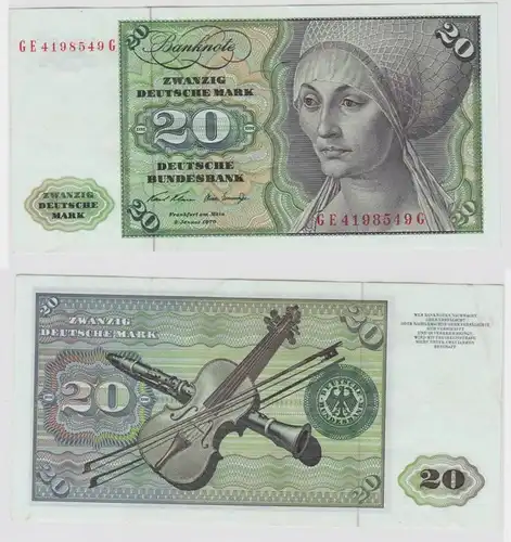 T118902 Banknote 20 DM Deutsche Mark Ro. 271b Schein 2.Jan. 1970 KN GE 4198549 G