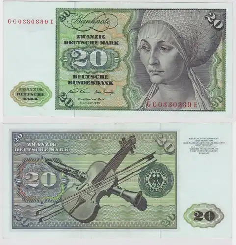 T118747 Banknote 20 DM Deutsche Mark Ro. 271a Schein 2.Jan. 1970 KN GC 0330339 E