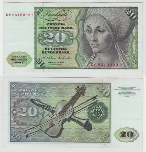 T116771 Banknote 20 DM Deutsche Mark Ro. 271a Schein 2.Jan. 1970 KN GC 2310999 E
