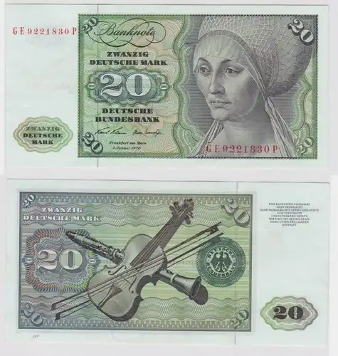T115967 Banknote 20 DM Deutsche Mark Ro. 271b Schein 2.Jan. 1970 KN GE 9221830 P