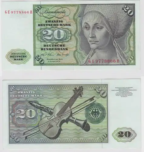 T115893 Banknote 20 DM Deutsche Mark Ro. 271b Schein 2.Jan. 1970 KN GE 9778806 R