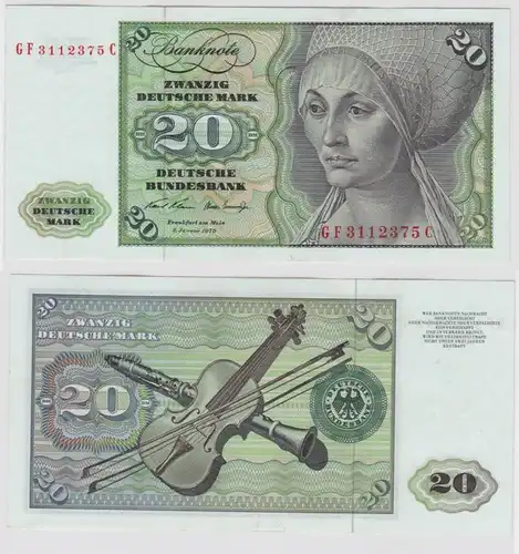 T115385 Banknote 20 DM Deutsche Mark Ro. 271b Schein 2.Jan. 1970 KN GF 3112375 C