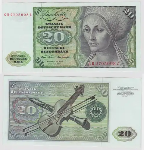 T113547 Banknote 20 DM Deutsche Mark Ro. 271a Schein 2.Jan. 1970 KN GB 2705098 Z