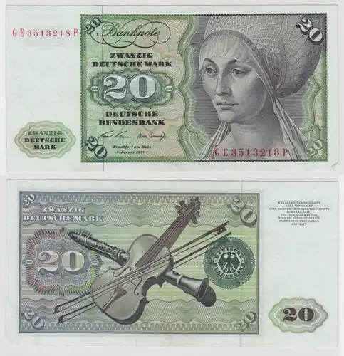 T112860 Banknote 20 DM Deutsche Mark Ro. 271b Schein 2.Jan. 1970 KN GE 3513218 P