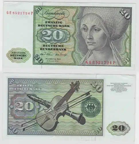 T112776 Banknote 20 DM Deutsche Mark Ro. 271b Schein 2.Jan. 1970 KN GE 8521724 P