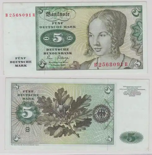 T144833 Banknote 5 DM Deutsche Mark Ro. 285a Schein 2.Januar 1980 KN B 2568091 R