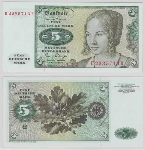 T144675 Banknote 5 DM Deutsche Mark Ro. 285a Schein 2.Januar 1980 KN B 2285713 R