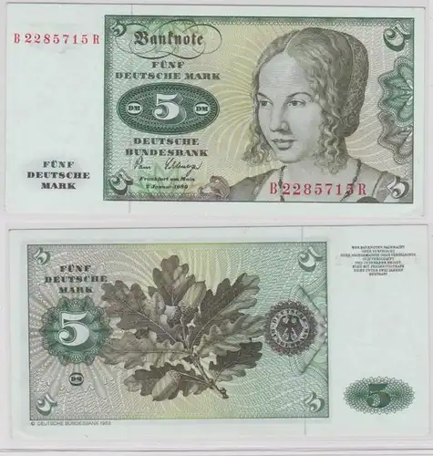 T144150 Banknote 5 DM Deutsche Mark Ro. 285a Schein 2.Januar 1980 KN B 2285715 R