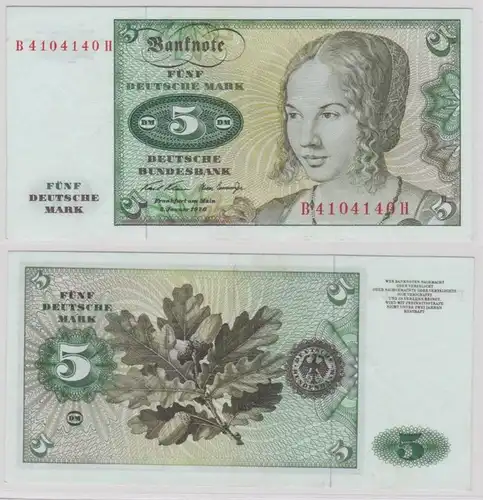 T144134 Banknote 5 DM Deutsche Mark Ro. 269a Schein 2.Januar 1970 KN B 4104140 H