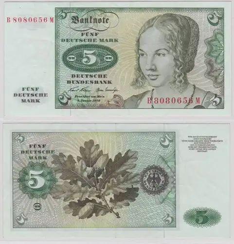T143768 Banknote 5 DM Deutsche Mark Ro. 269a Schein 2.Januar 1970 KN B 8080656 M