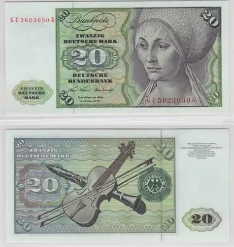 T145971 Banknote 20 DM Deutsche Mark Ro. 271b Schein 2.Jan. 1970 KN GE 5623030 G