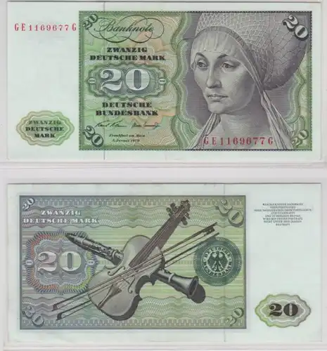 T145978 Banknote 20 DM Deutsche Mark Ro. 271b Schein 2.Jan. 1970 KN GE 1169677 G