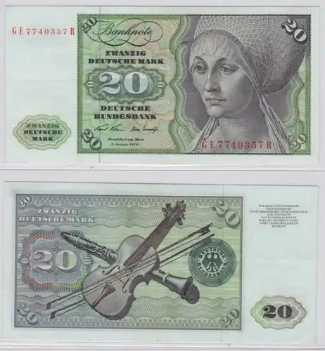 T145968 Banknote 20 DM Deutsche Mark Ro. 271b Schein 2.Jan. 1970 KN GE 7740357 R