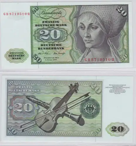 T145929 Banknote 20 DM Deutsche Mark Ro. 271a Schein 2.Jan. 1970 KN GB 8719510 Q