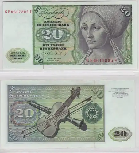 T145931 Banknote 20 DM Deutsche Mark Ro. 271b Schein 2.Jan. 1970 KN GE 6617895 F