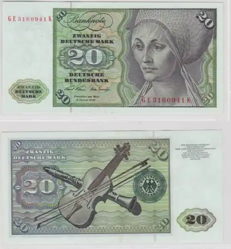 T145891 Banknote 20 DM Deutsche Mark Ro. 271b Schein 2.Jan. 1970 KN GE 3160941 K