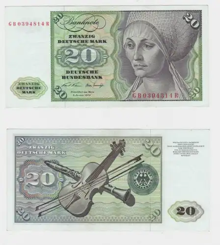 T145872 Banknote 20 DM Deutsche Mark Ro. 271a Schein 2.Jan. 1970 KN GB 0394814 R