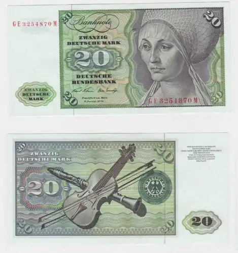 T145858 Banknote 20 DM Deutsche Mark Ro. 271b Schein 2.Jan. 1970 KN GE 3254870 M