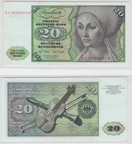 T145854 Banknote 20 DM Deutsche Mark Ro. 271a Schein 2.Jan. 1970 KN GC 8088261 D