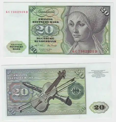 T145852 Banknote 20 DM Deutsche Mark Ro. 271a Schein 2.Jan. 1970 KN GC 7362828 D