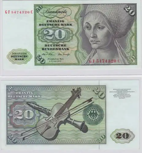T145806 Banknote 20 DM Deutsche Mark Ro. 271b Schein 2.Jan. 1970 KN GF 5474320 C